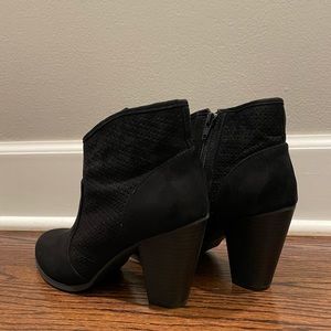 Black Suede Booties Size 8